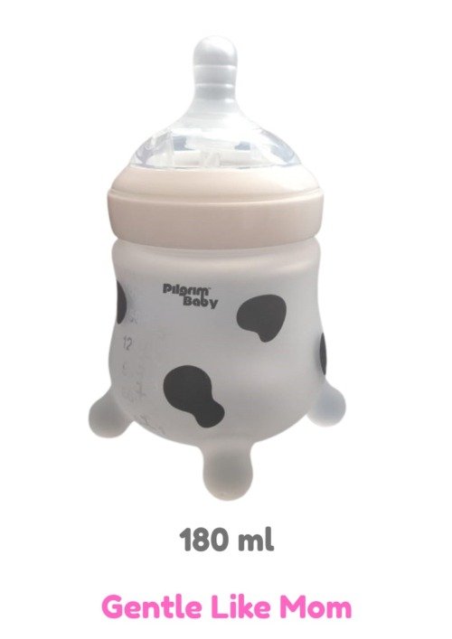 Black and white cowy bottle